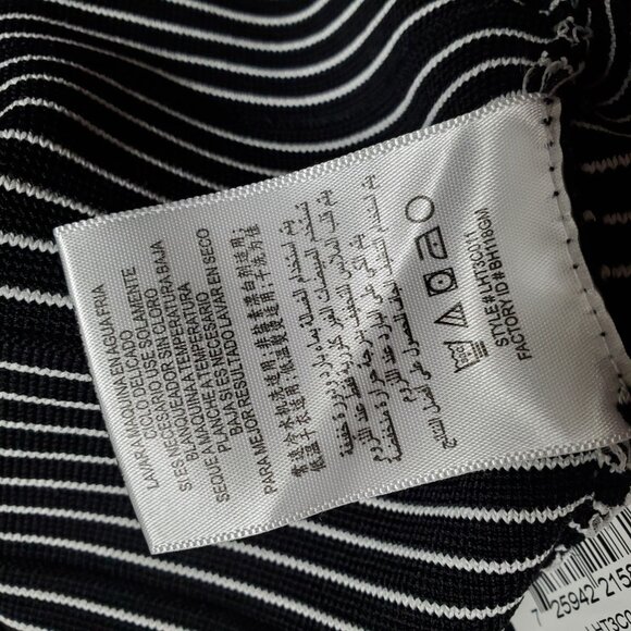 BCBG Max Azria Black & White Striped Bodycon Skirt Size L - Picture 6 of 11